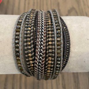 New Auth Chan Luu Grey Mix Multi Strand Single Wra
